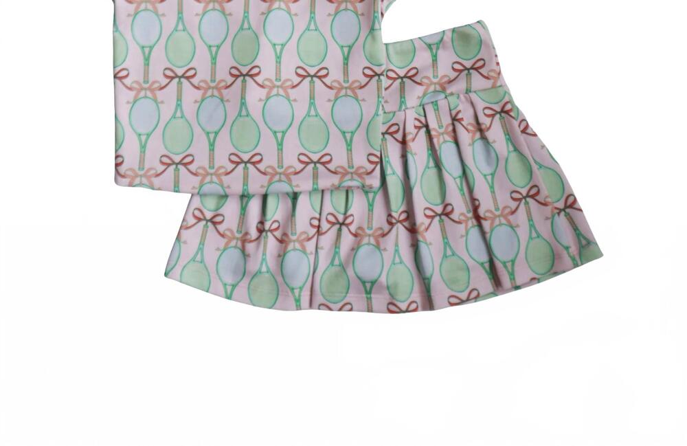 NEW SMALL SHOP kids tennis sarah skort set in green